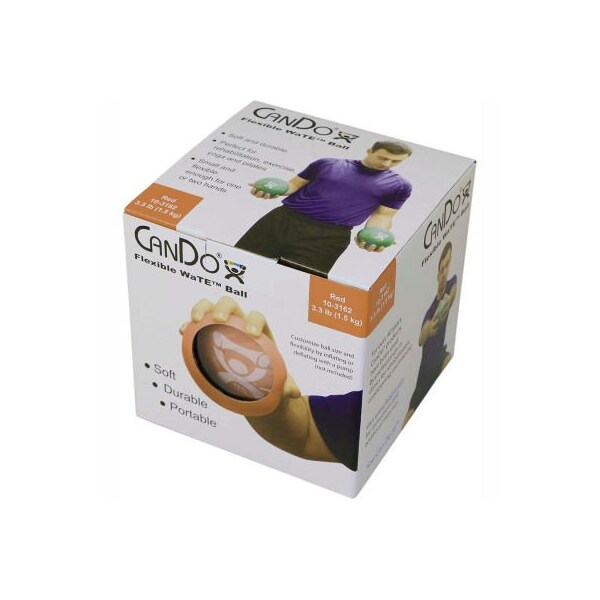 Fabrication Enterprises CanDo WaTE Hand-held Weighted Ball, Red, 1.5 kg/3.3 lb. 461211 - main